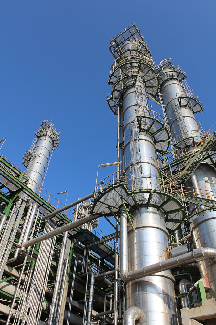 Engineers analyzing plant capacity expansion plans.